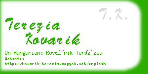 terezia kovarik business card